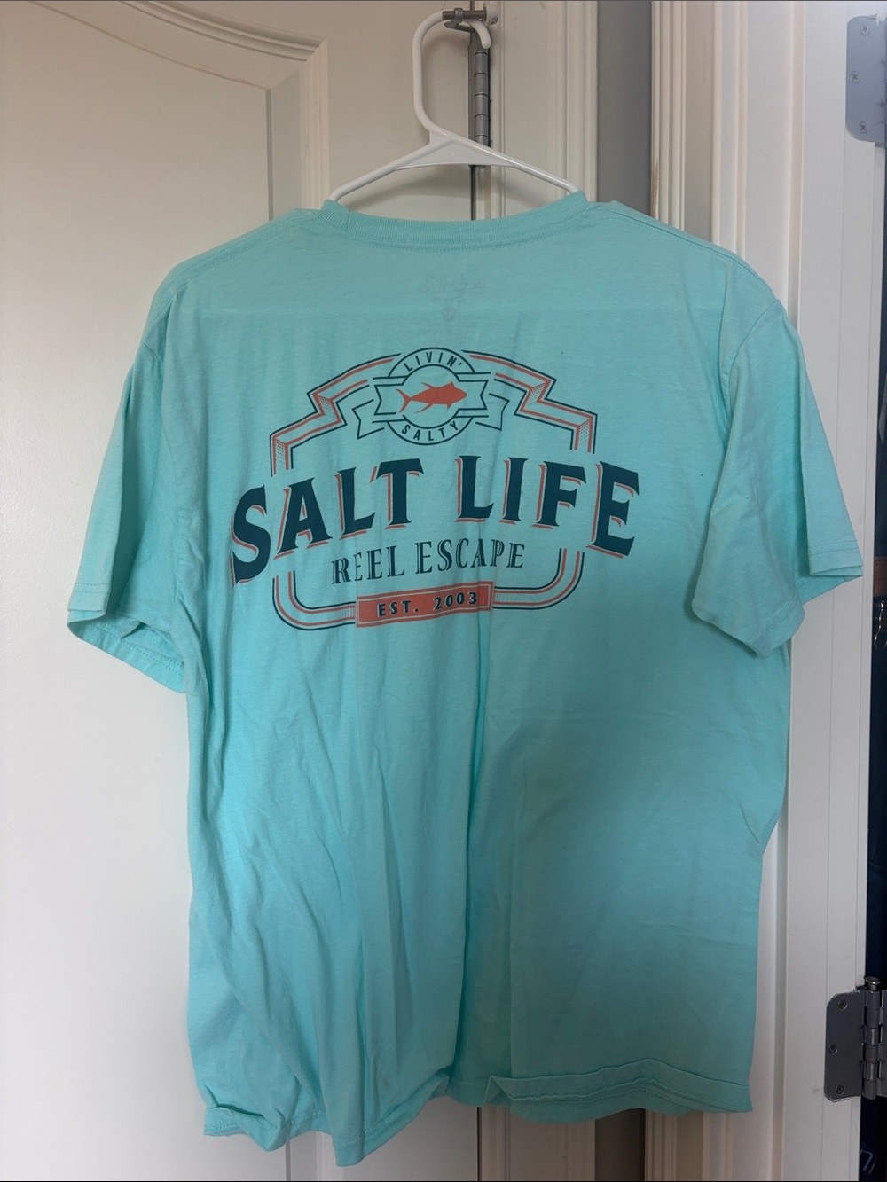 Salt Life Aqua Short Sleeve Tee with Reel Escape Logo